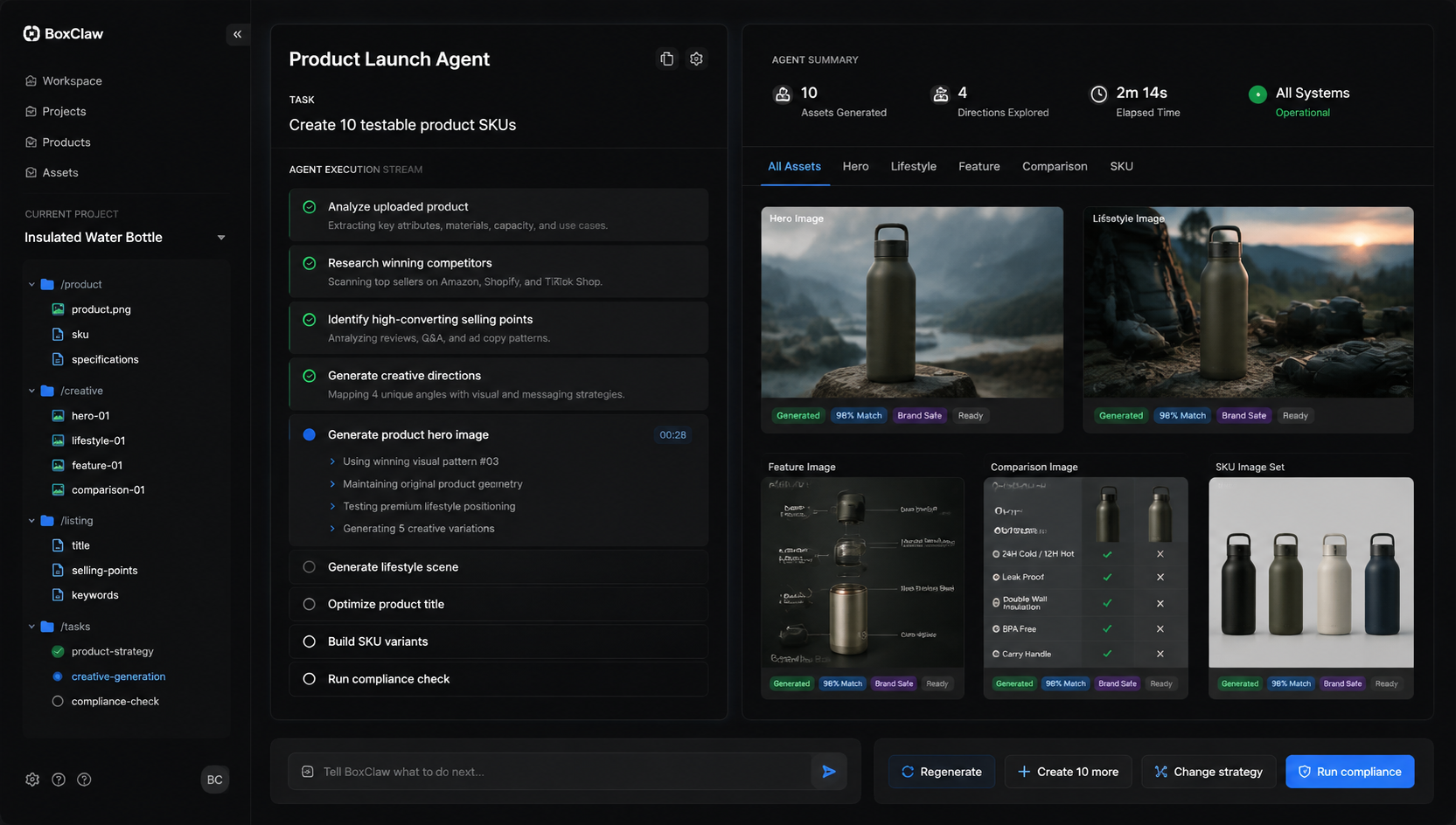 Agent execution stream